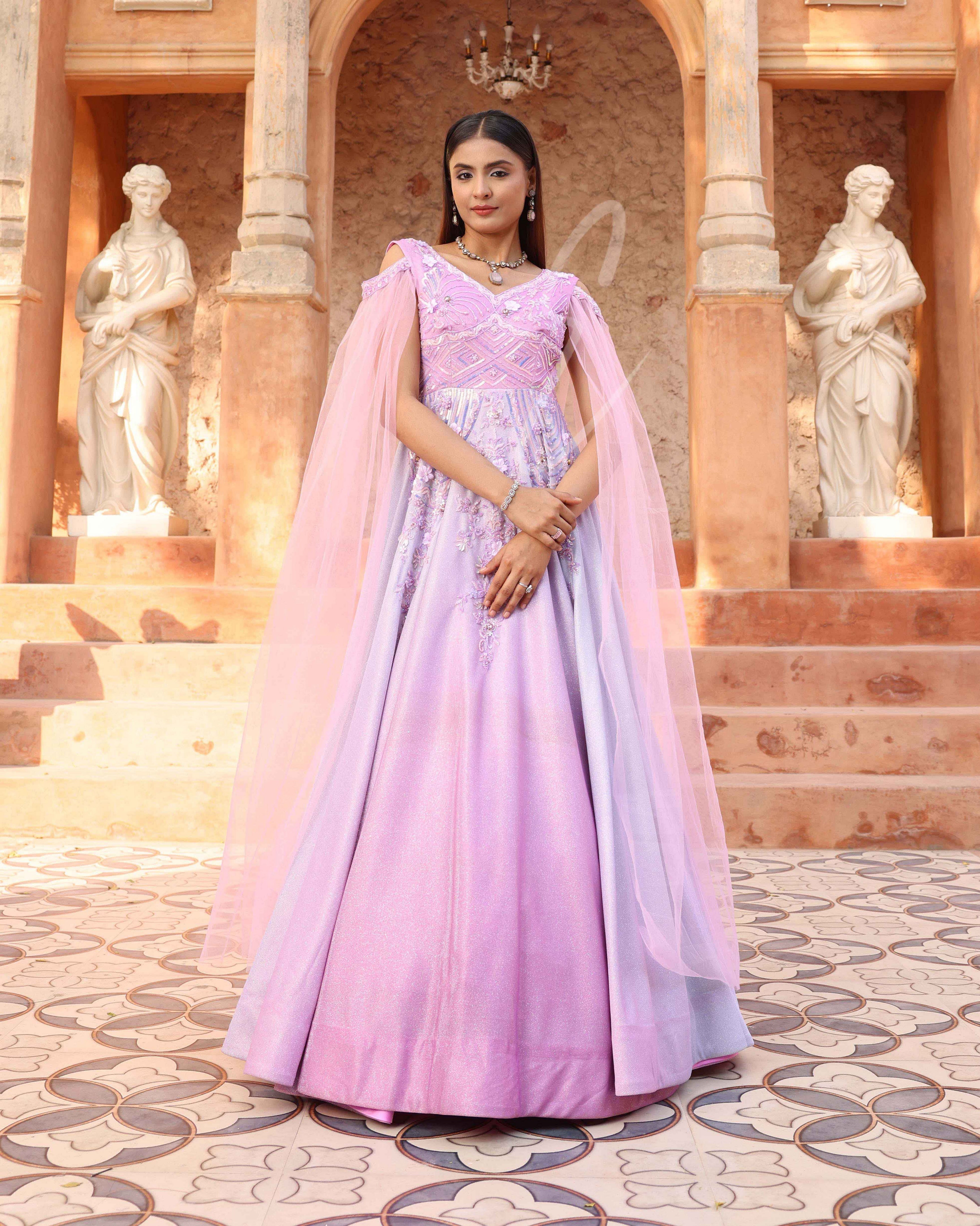 Pink and Lavender Ombre Gown – Evarrah