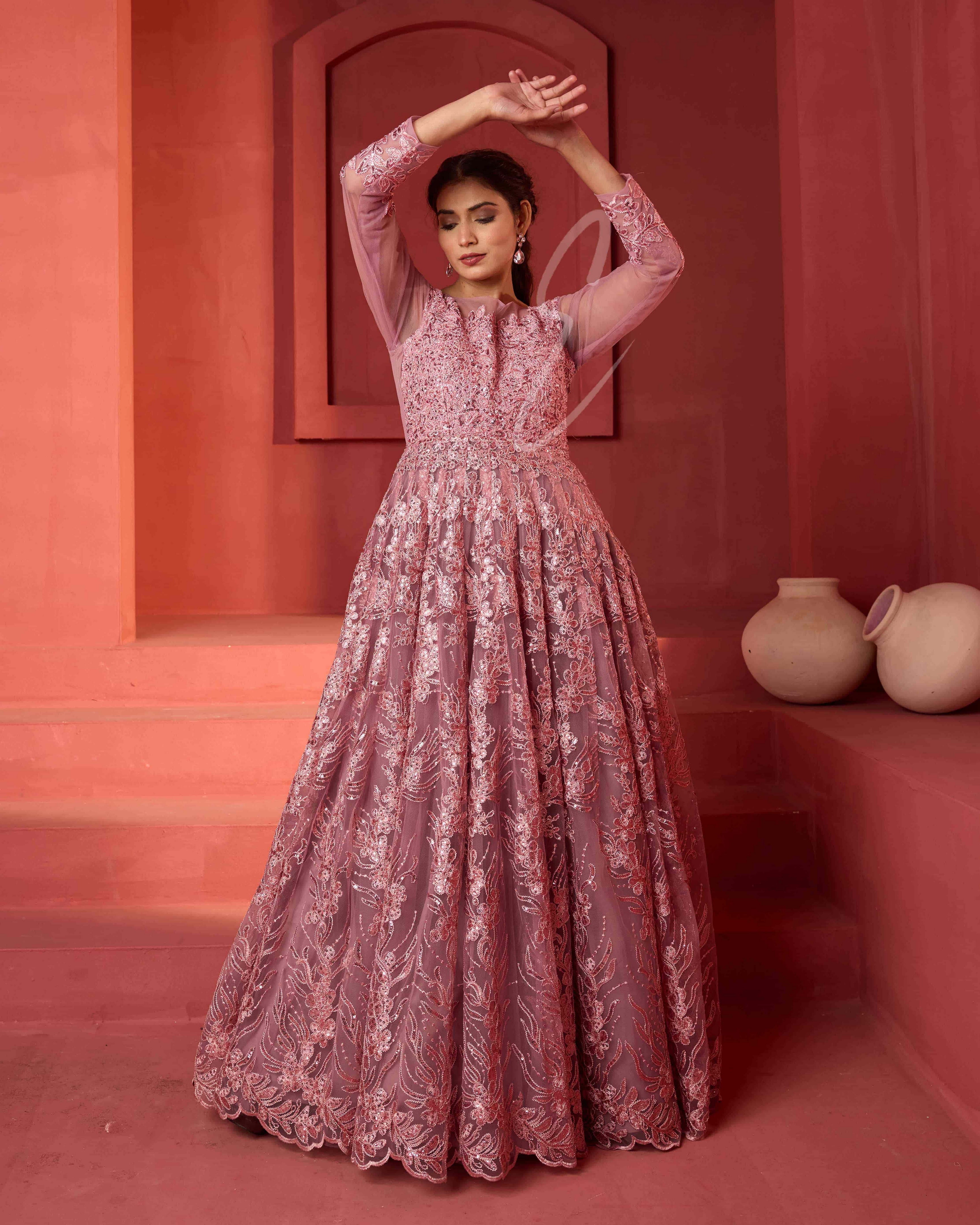 Mild Pink Flared Gown