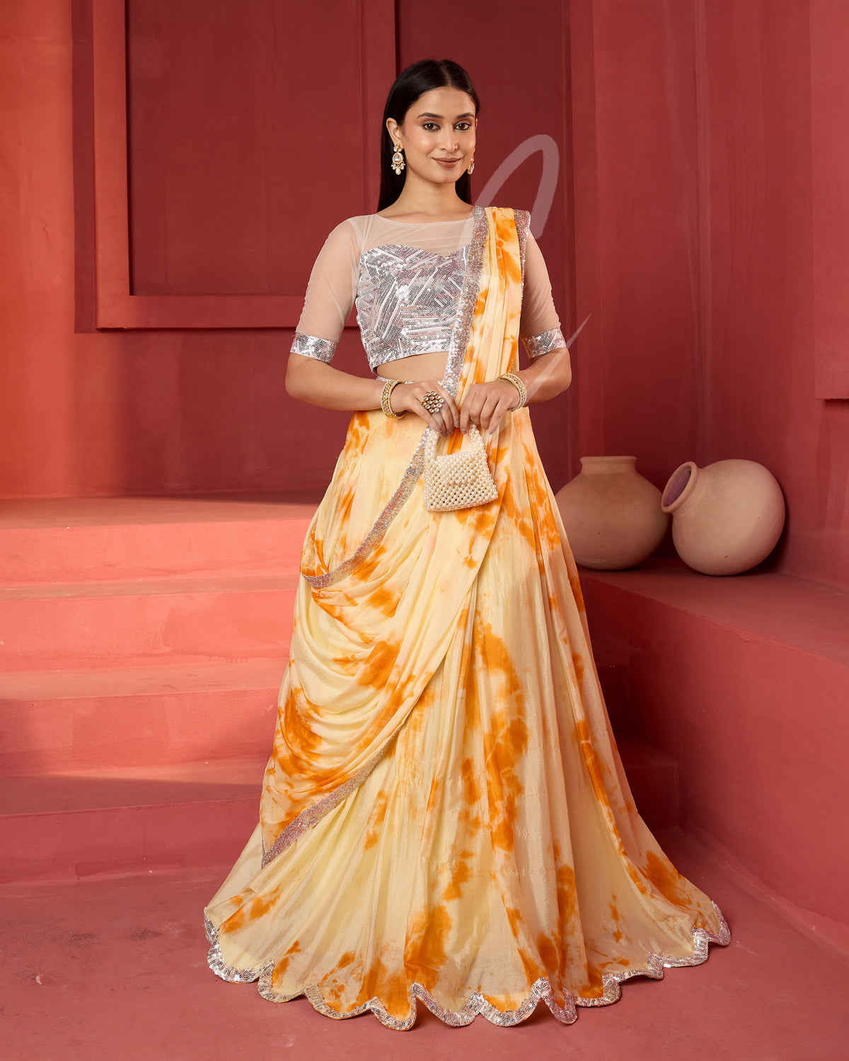 The light yellow lehenga