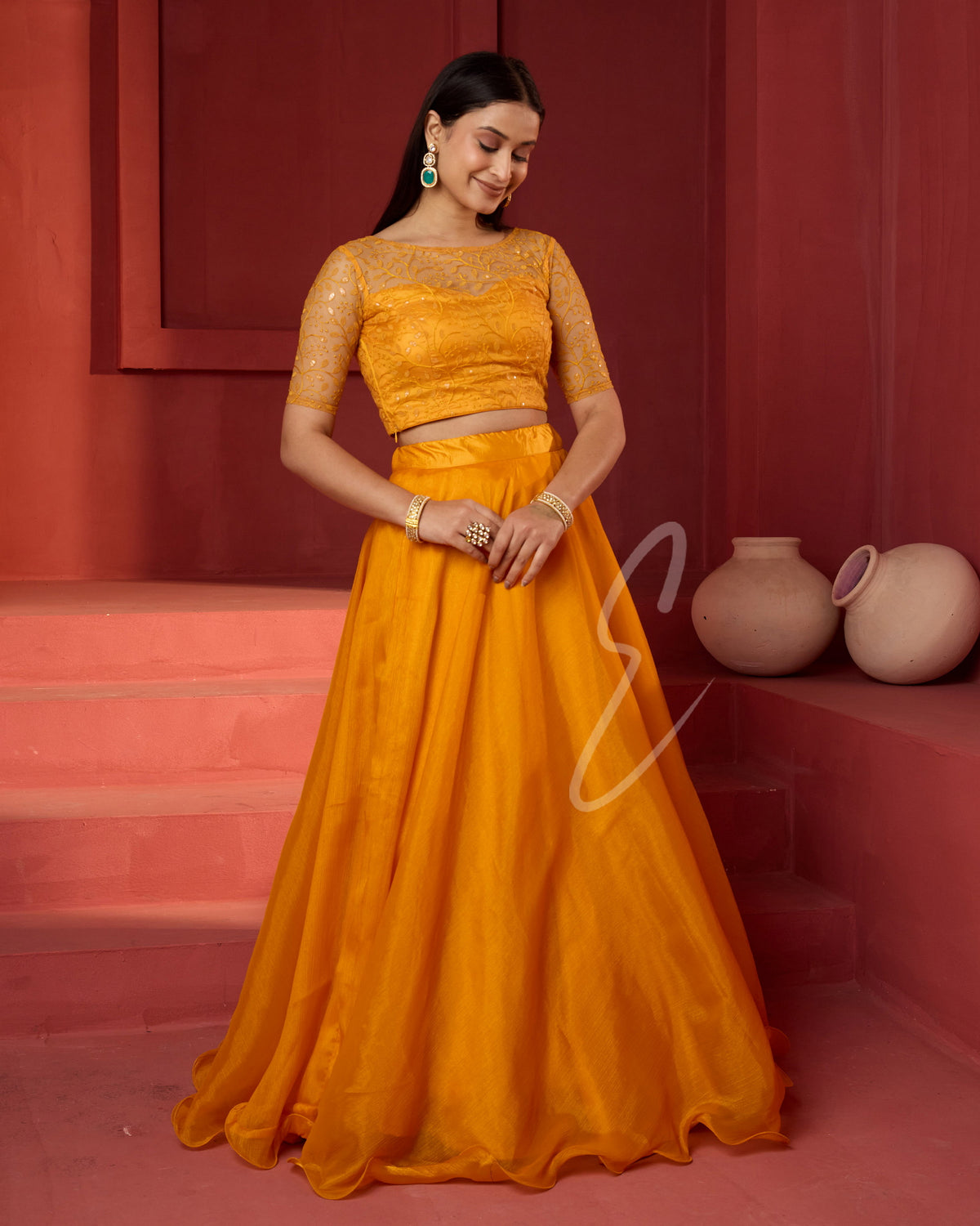 A vibrant yellow ensemble