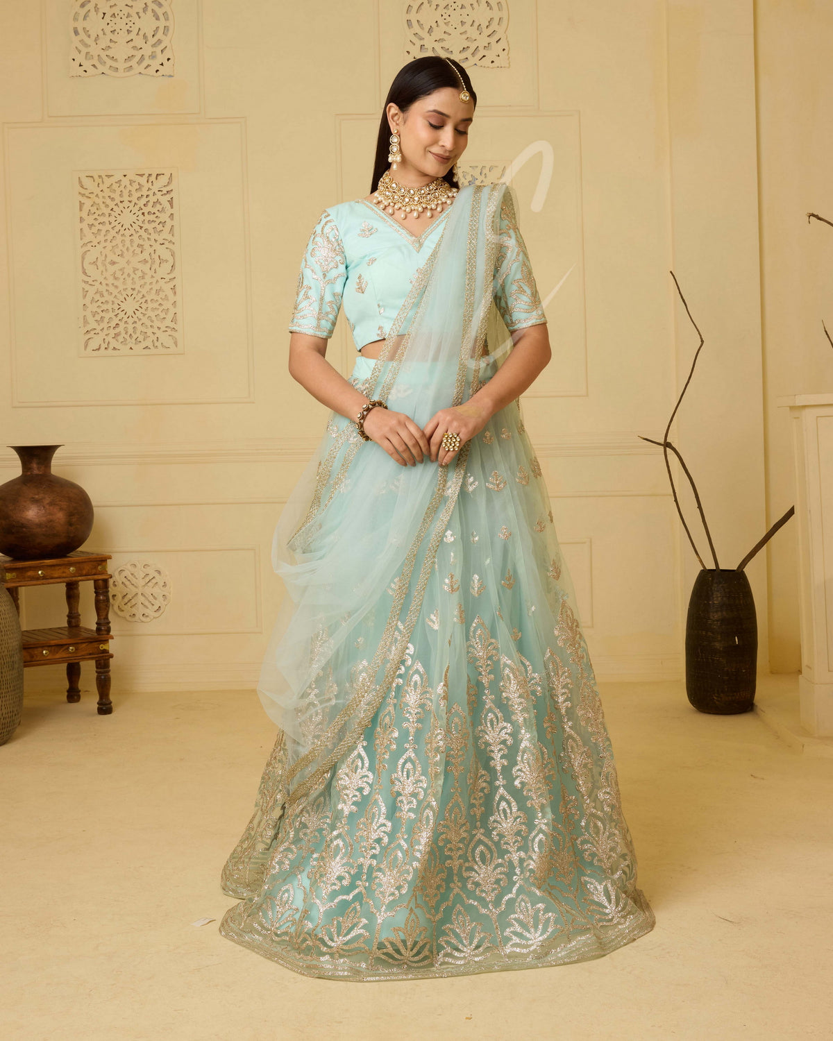 Stunning Cream Lehanga