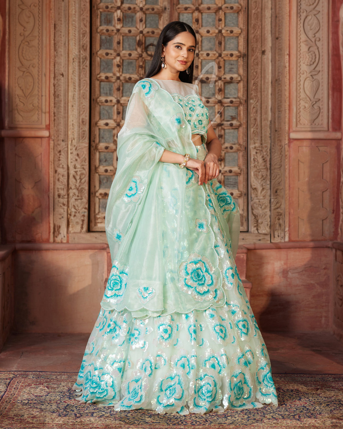 Cream Lehenga