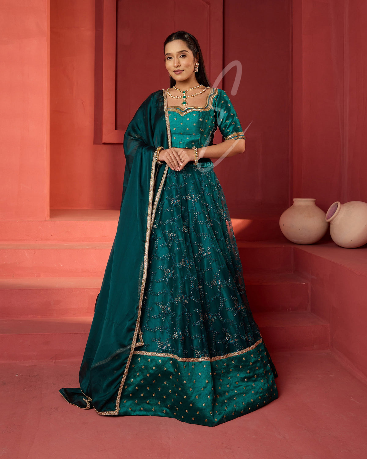 Rama green Lehanga