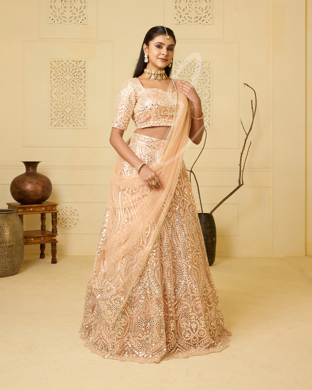 Pastel Peach Lehanga