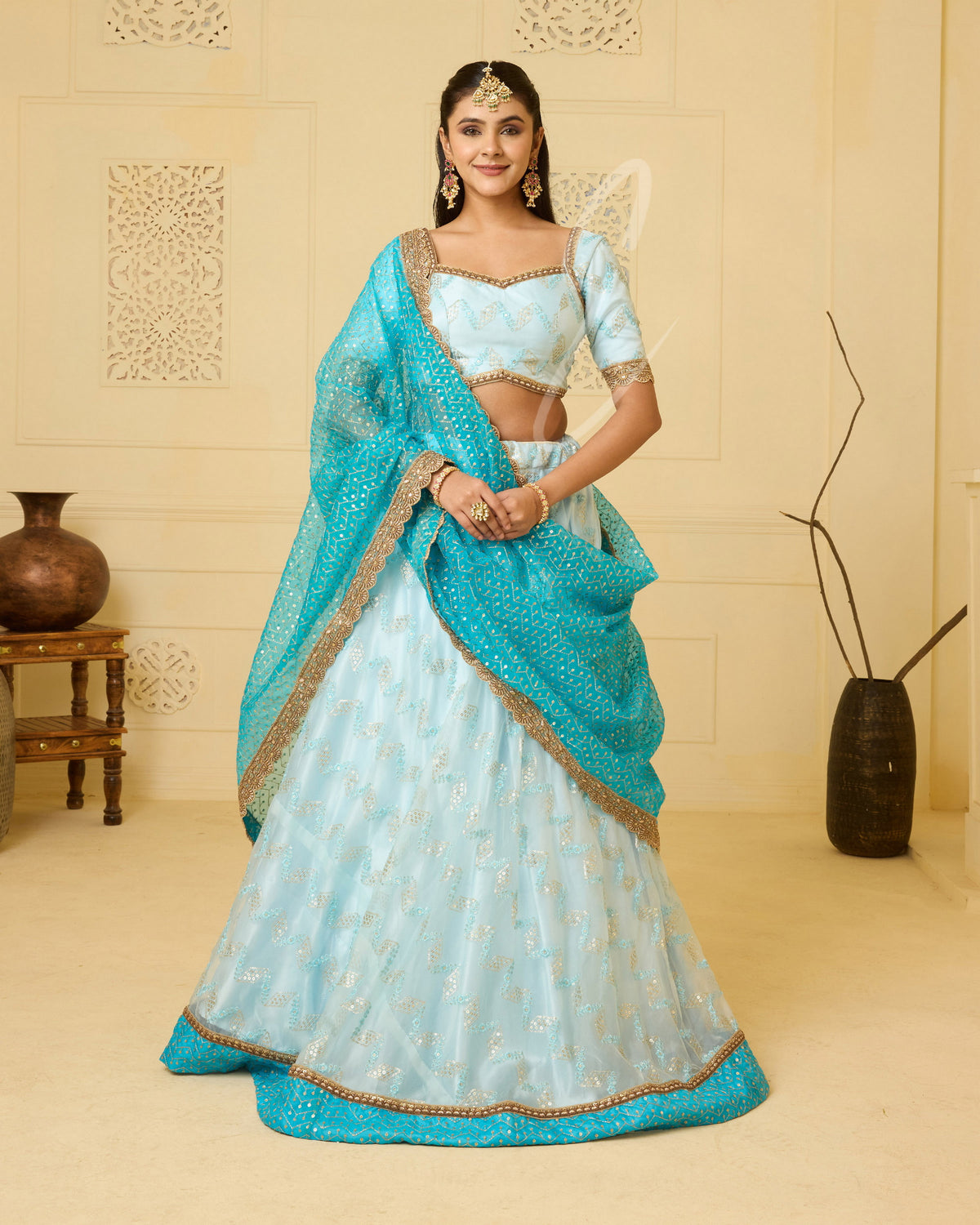 Light Blue Lehanga