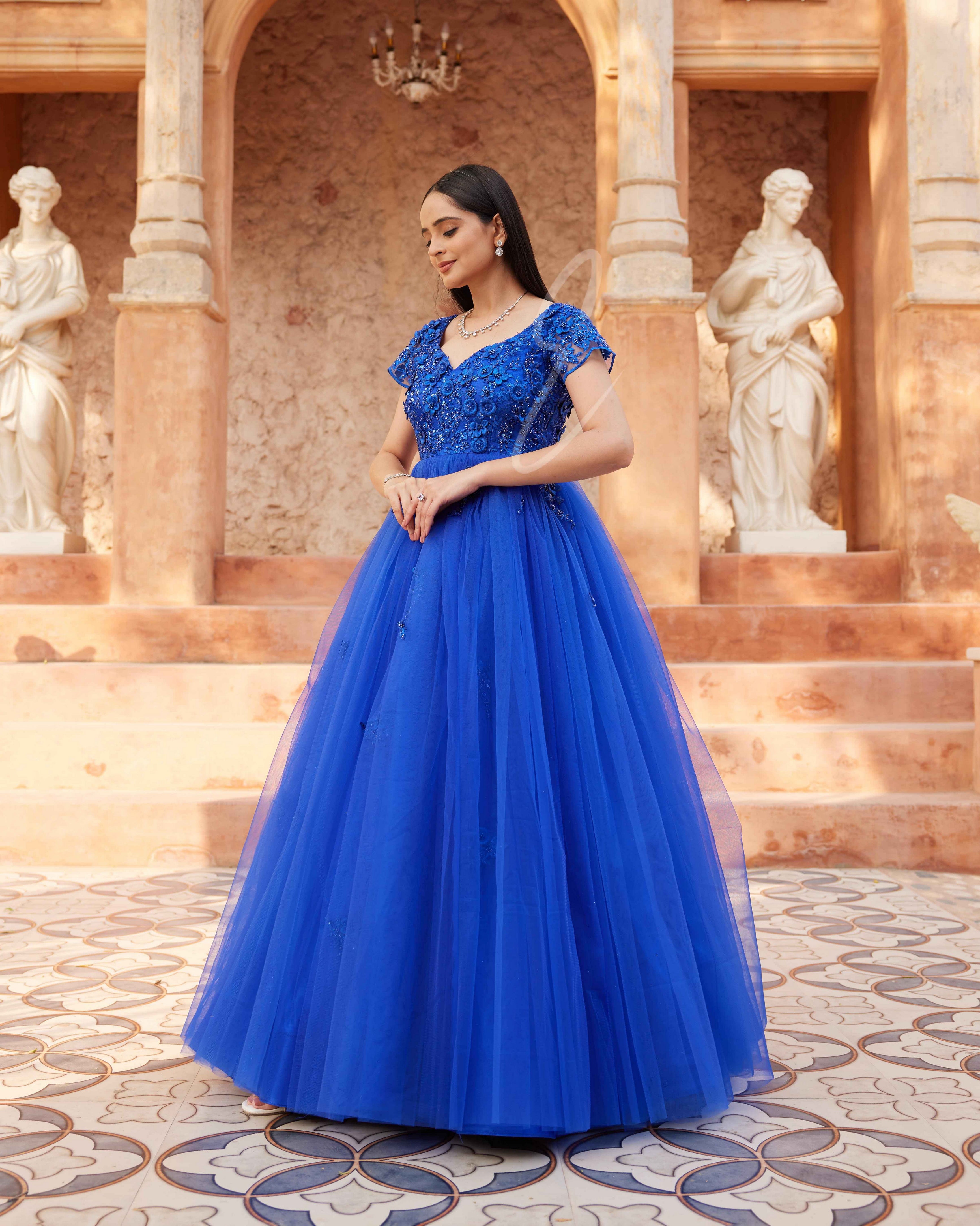 Gorgeous Blue Flared Gown