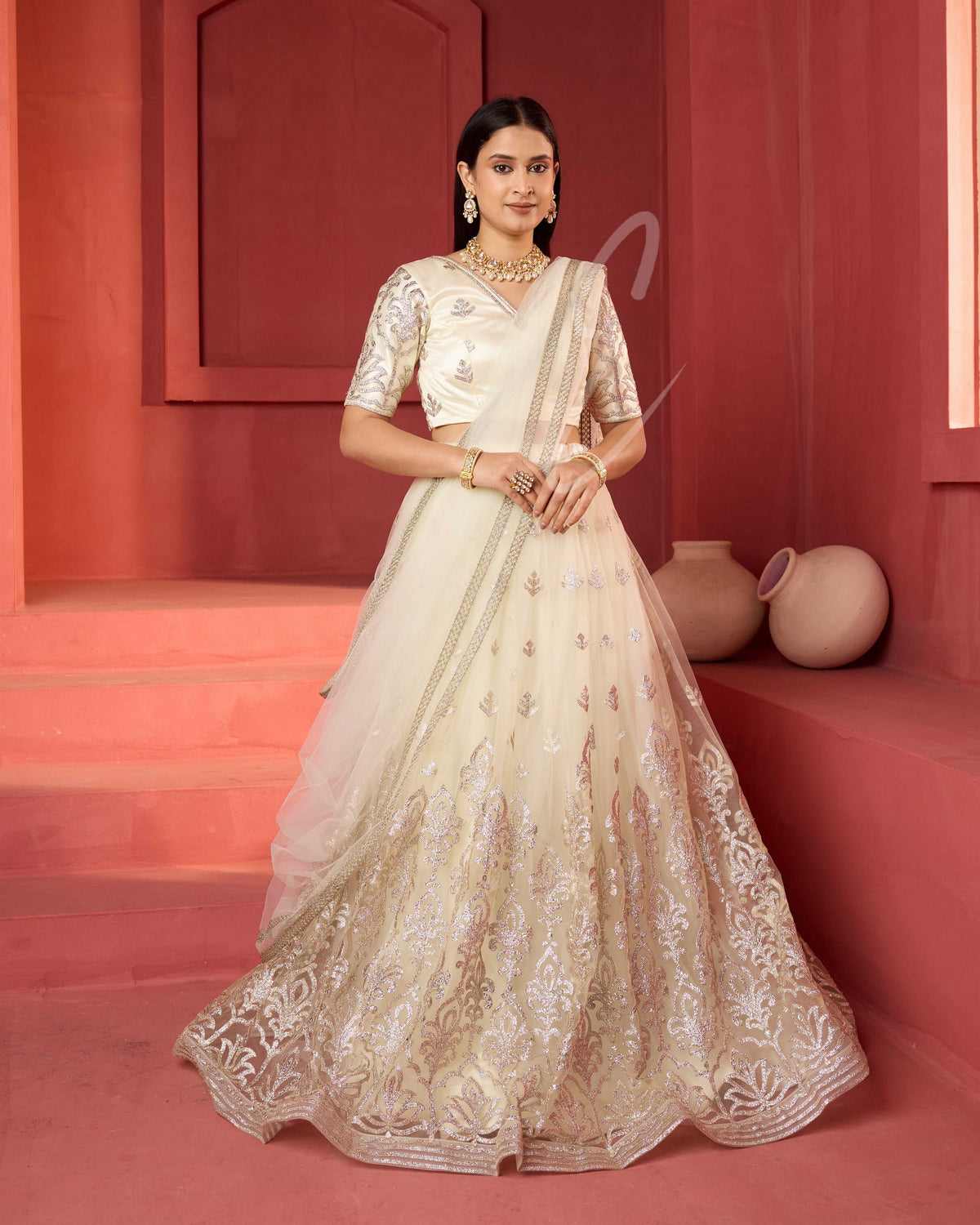 Cream Colored lehenga