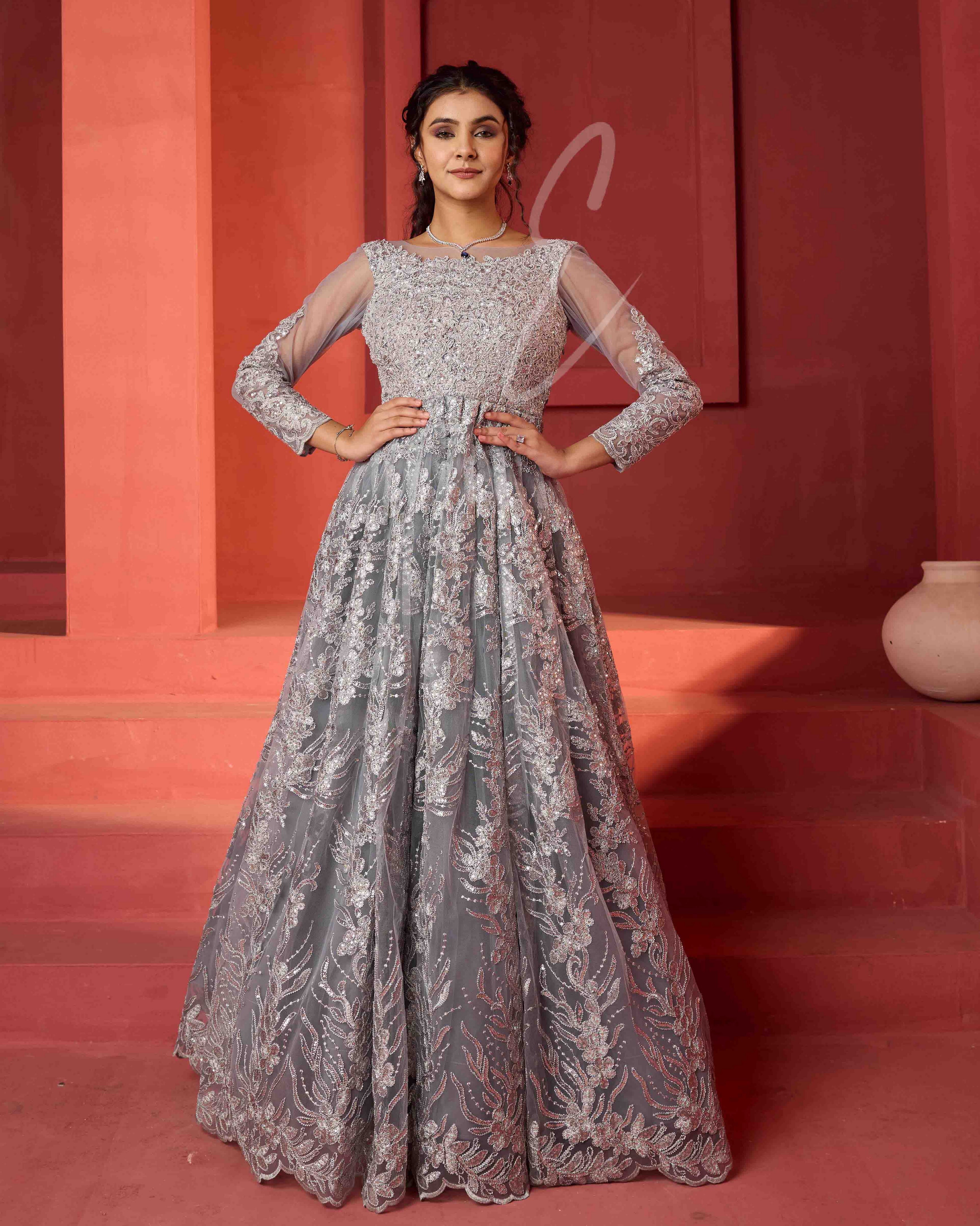 Grey Flared Gown