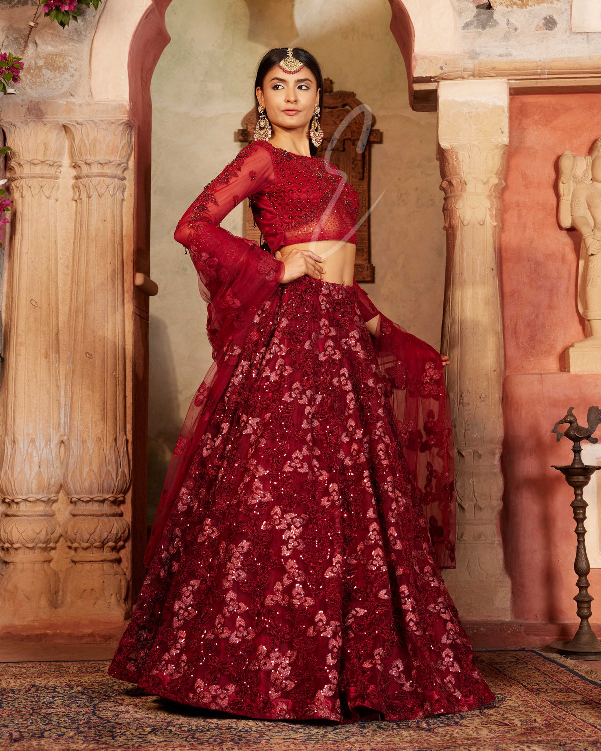 Maroon Lehenga