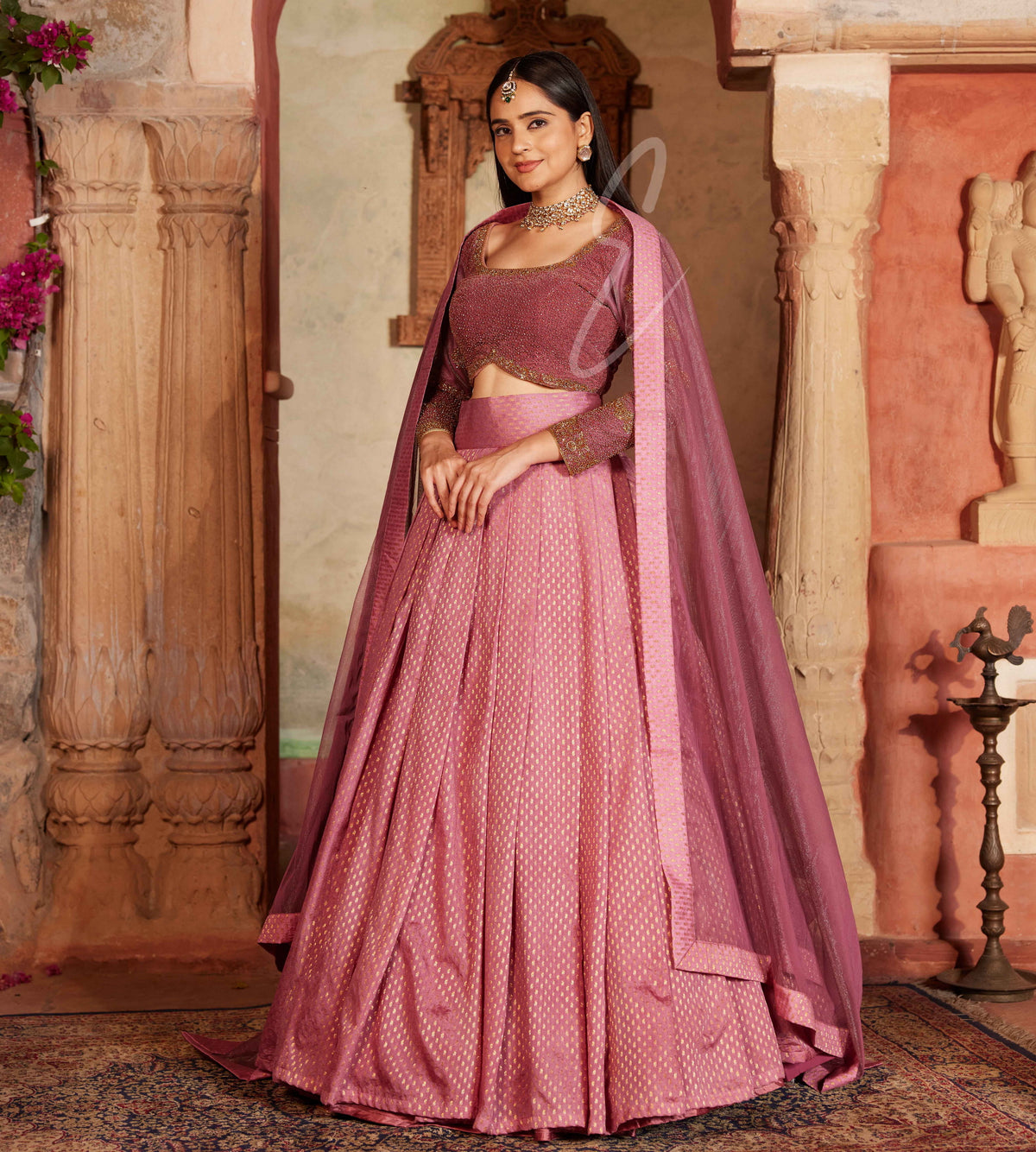 Mauve-pink Lehenga