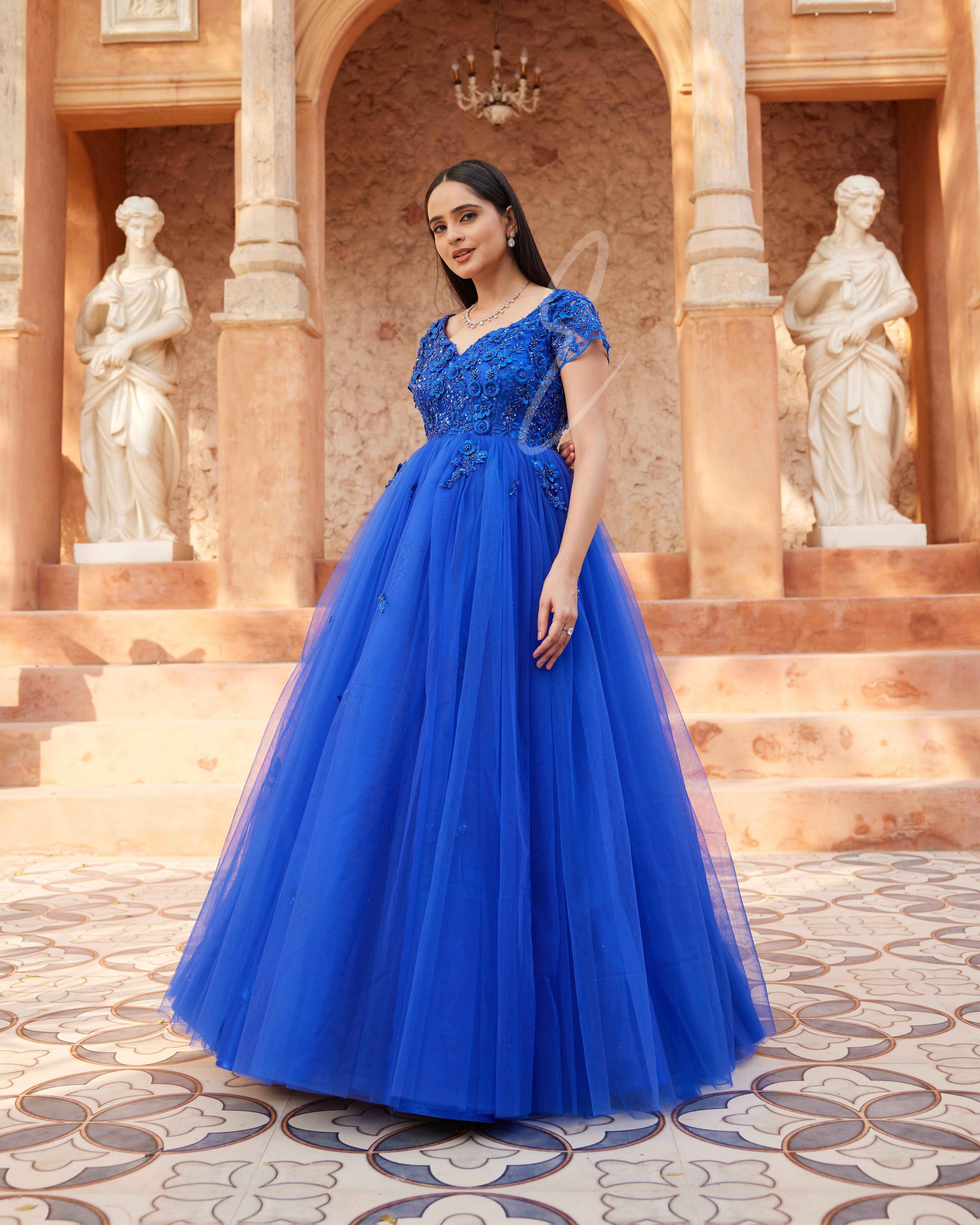 Gorgeous Blue Flared Gown