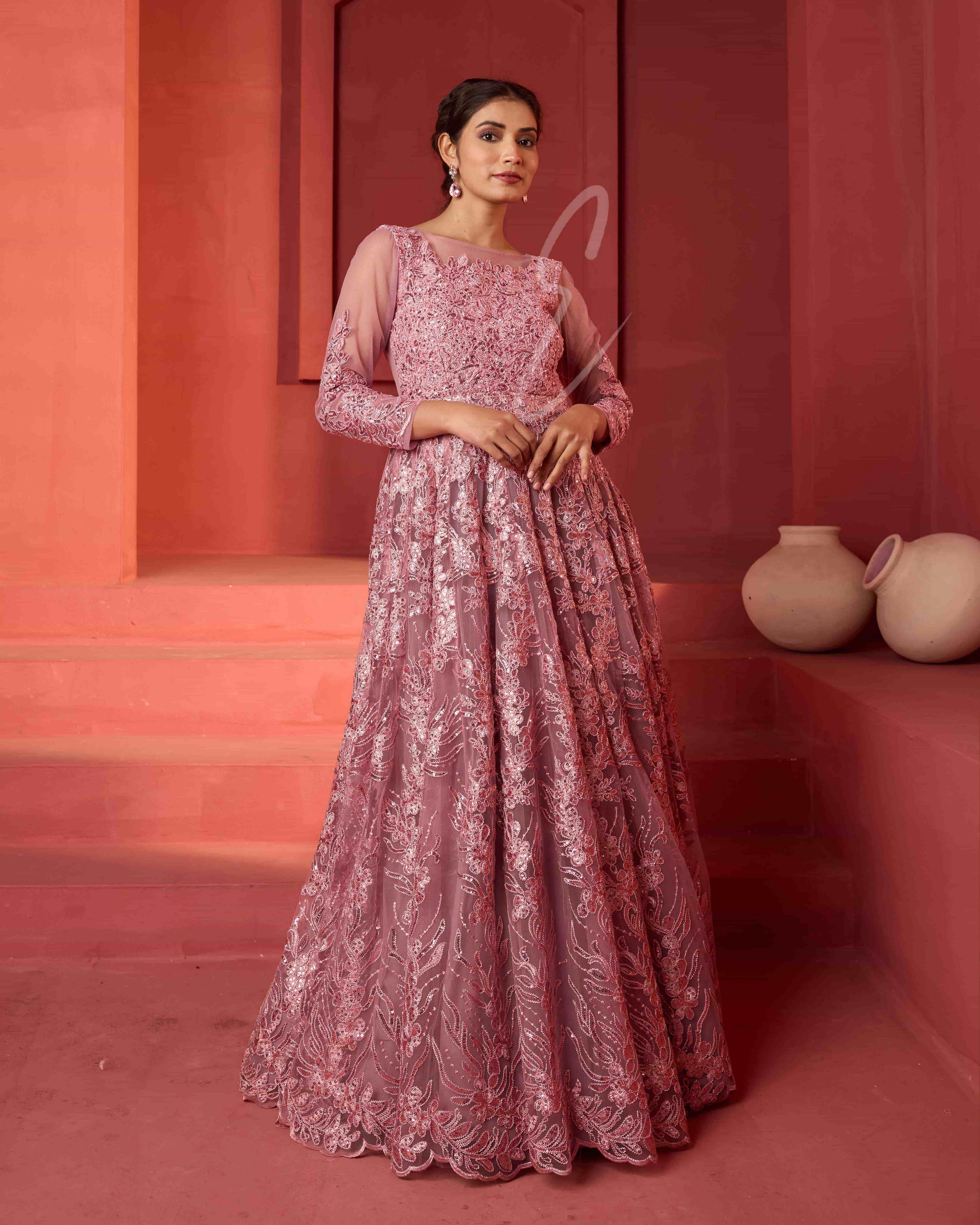 Mild Pink Flared Gown
