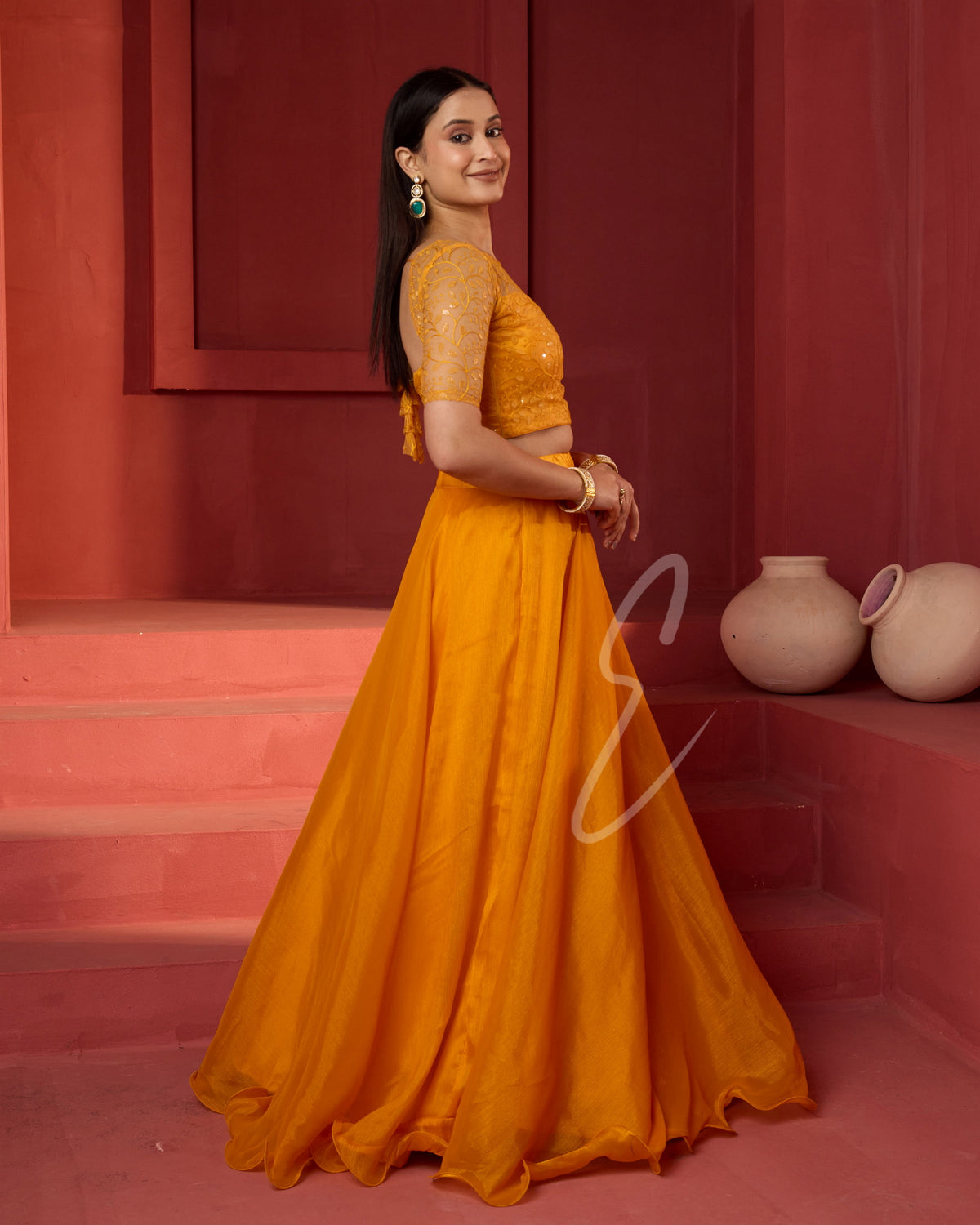 A vibrant yellow ensemble