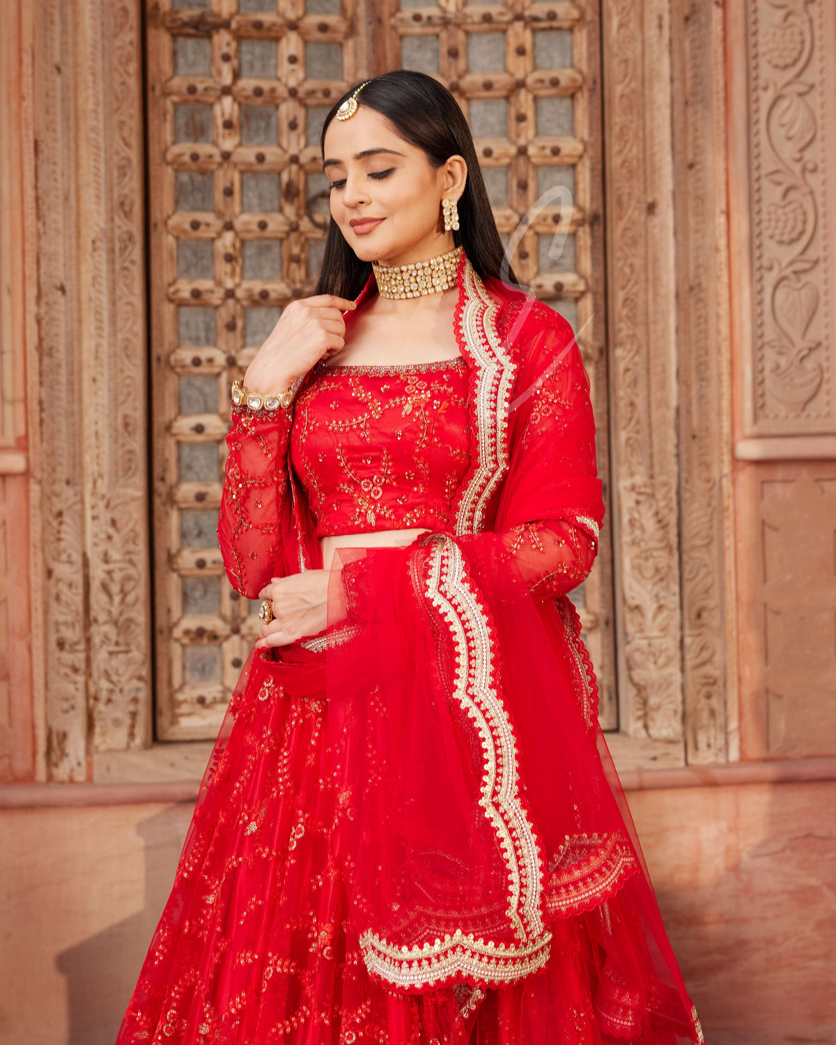 Vibrant Red Lehenga
