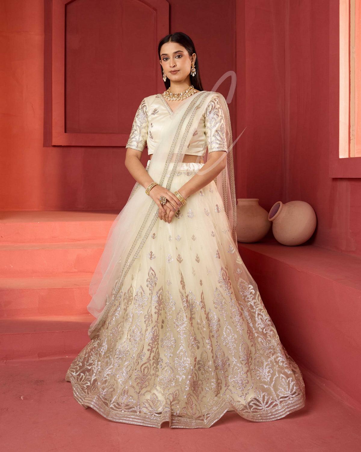Cream Colored lehenga