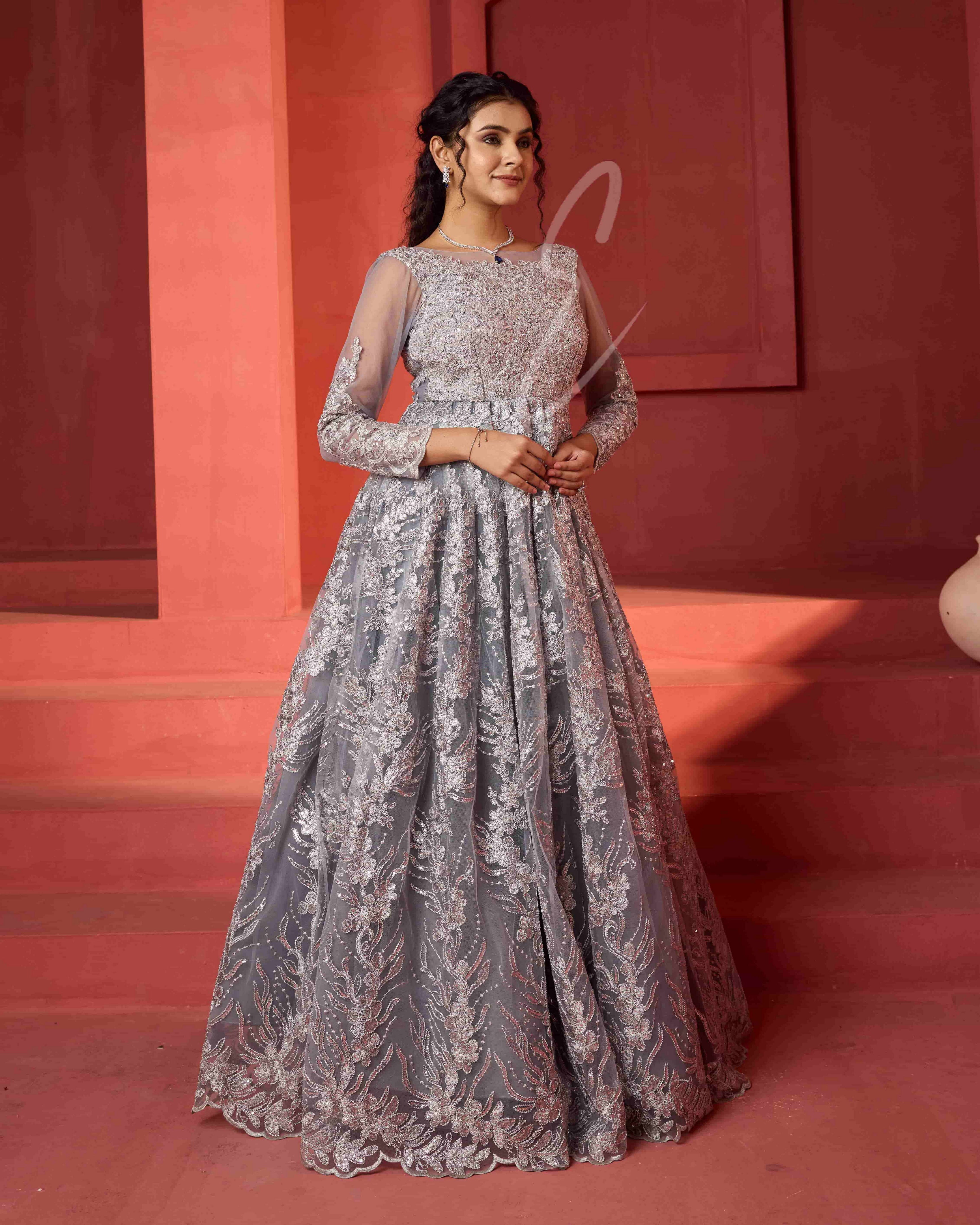 Grey Flared Gown