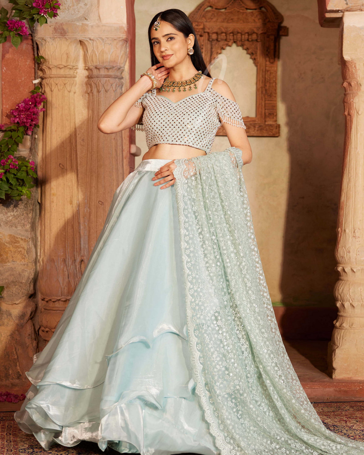 Seafoam Blue Lehenga