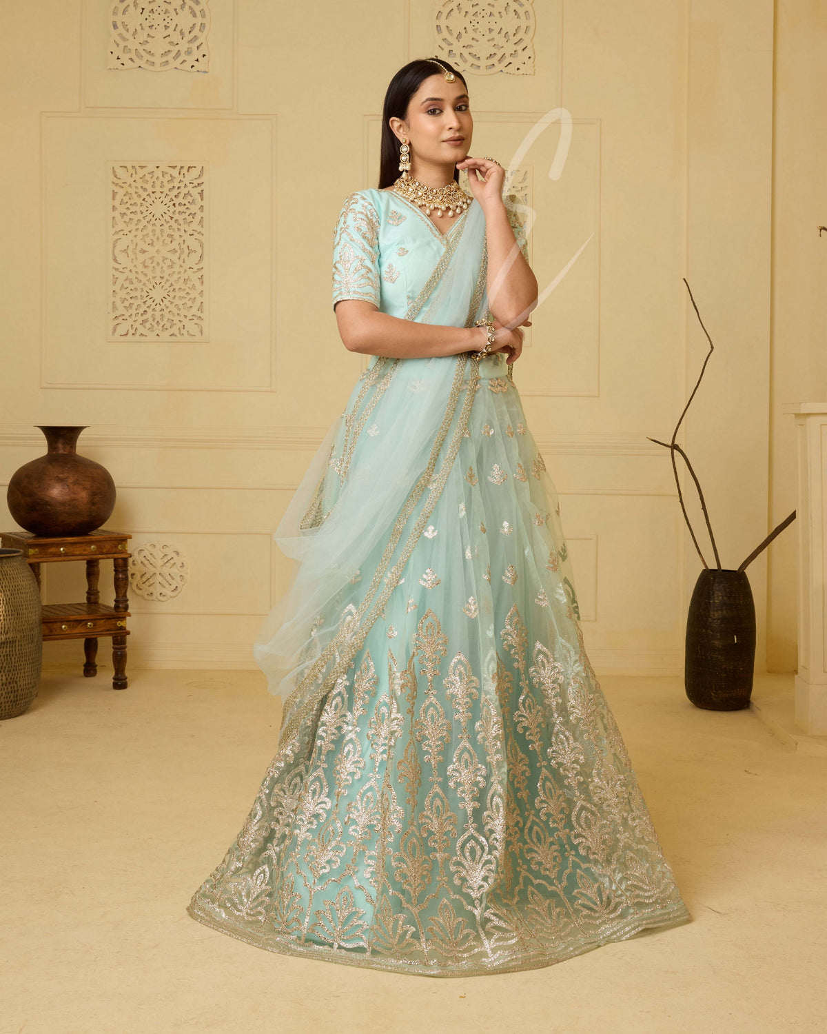 Stunning Cream Lehanga