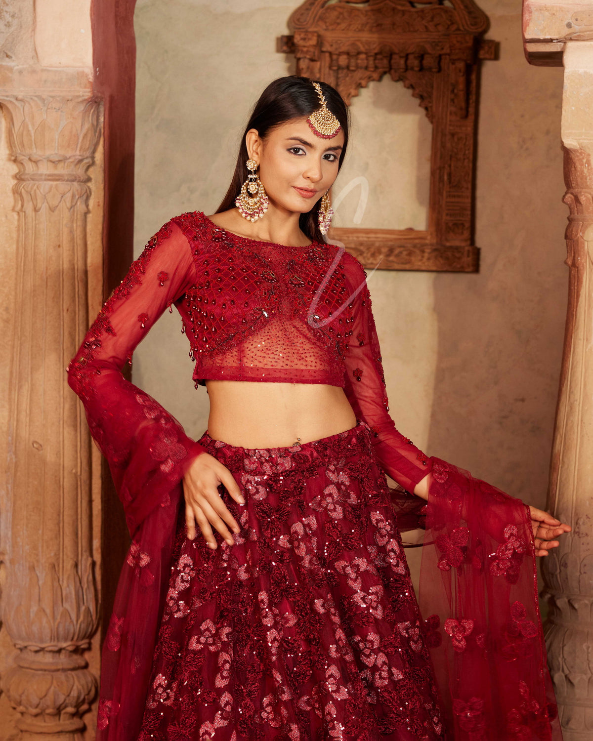 Maroon Lehenga