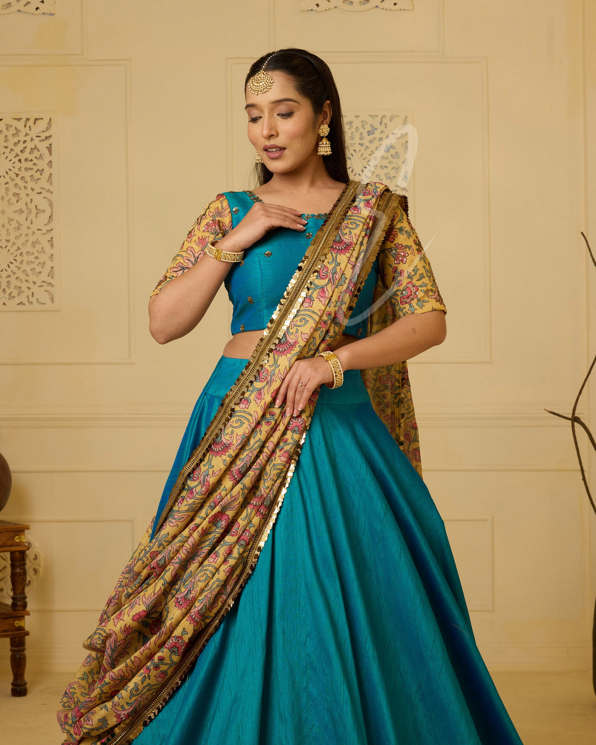 Rama Blue with Yellow Lehanga