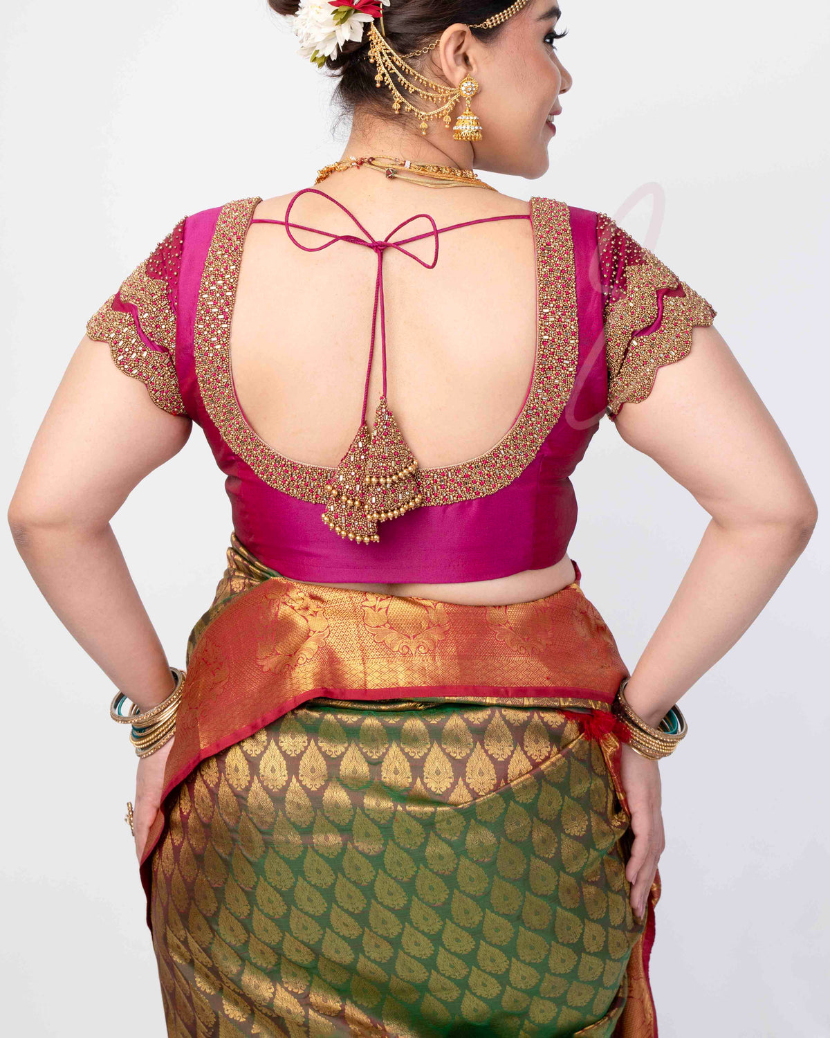 Dark Pink Silk Cotton Blouse