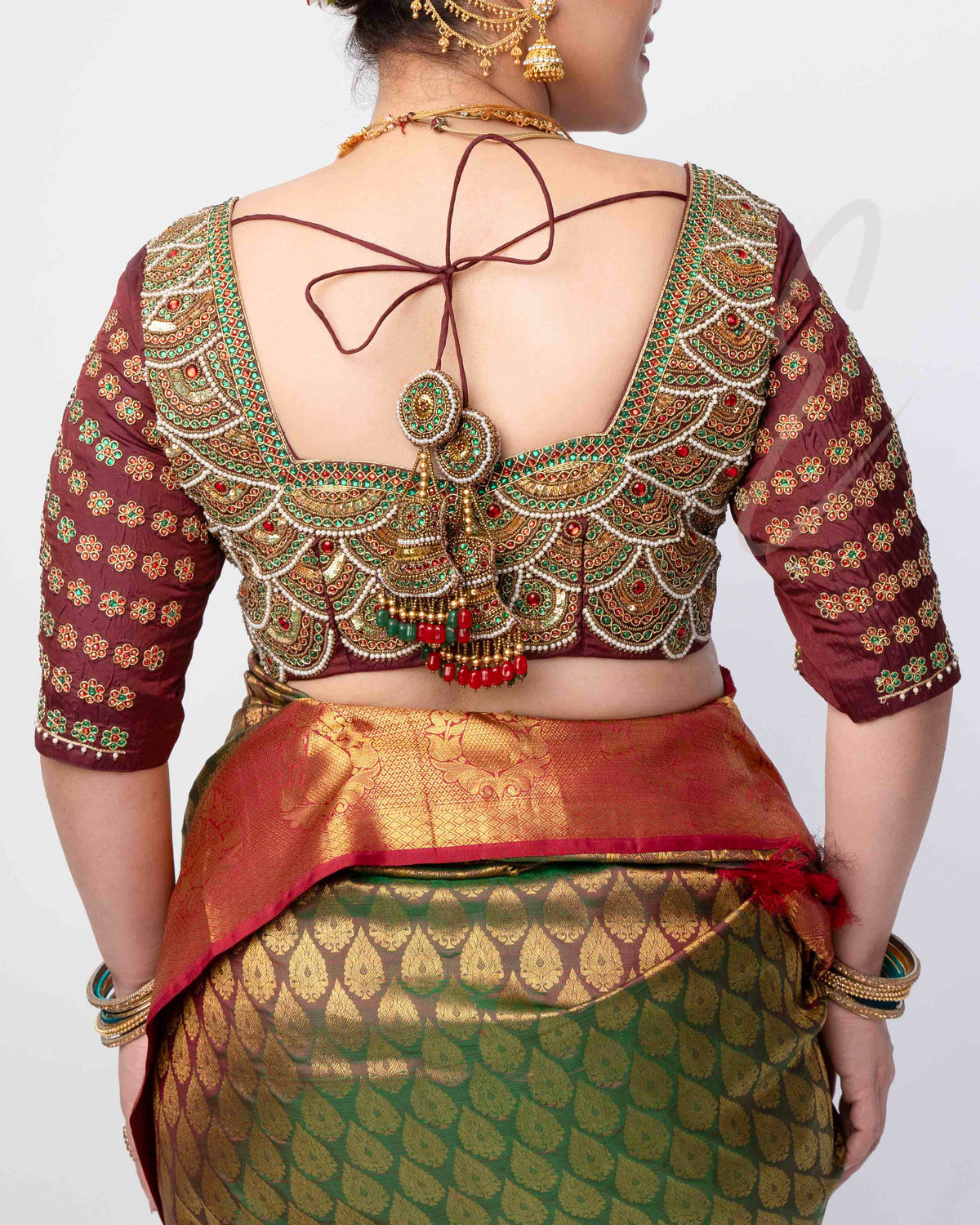 Deep Maroon Silk Cotton Blouse