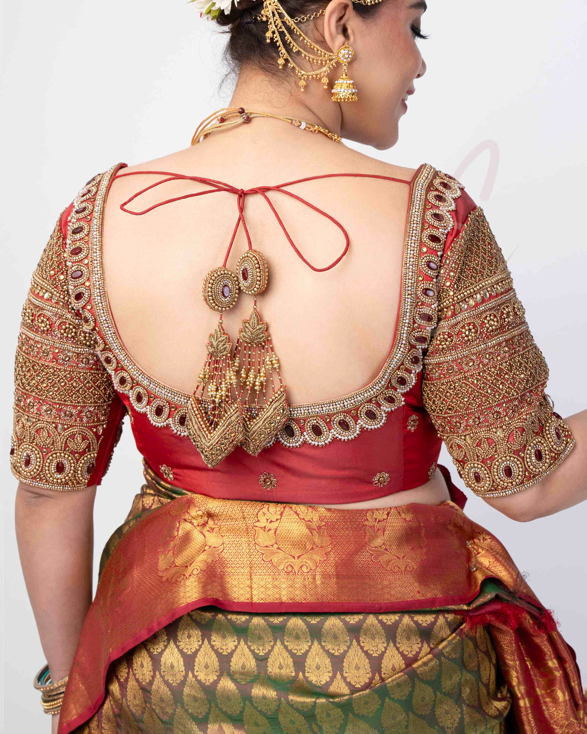 Deep Brick Red Silk Cotton Blouse