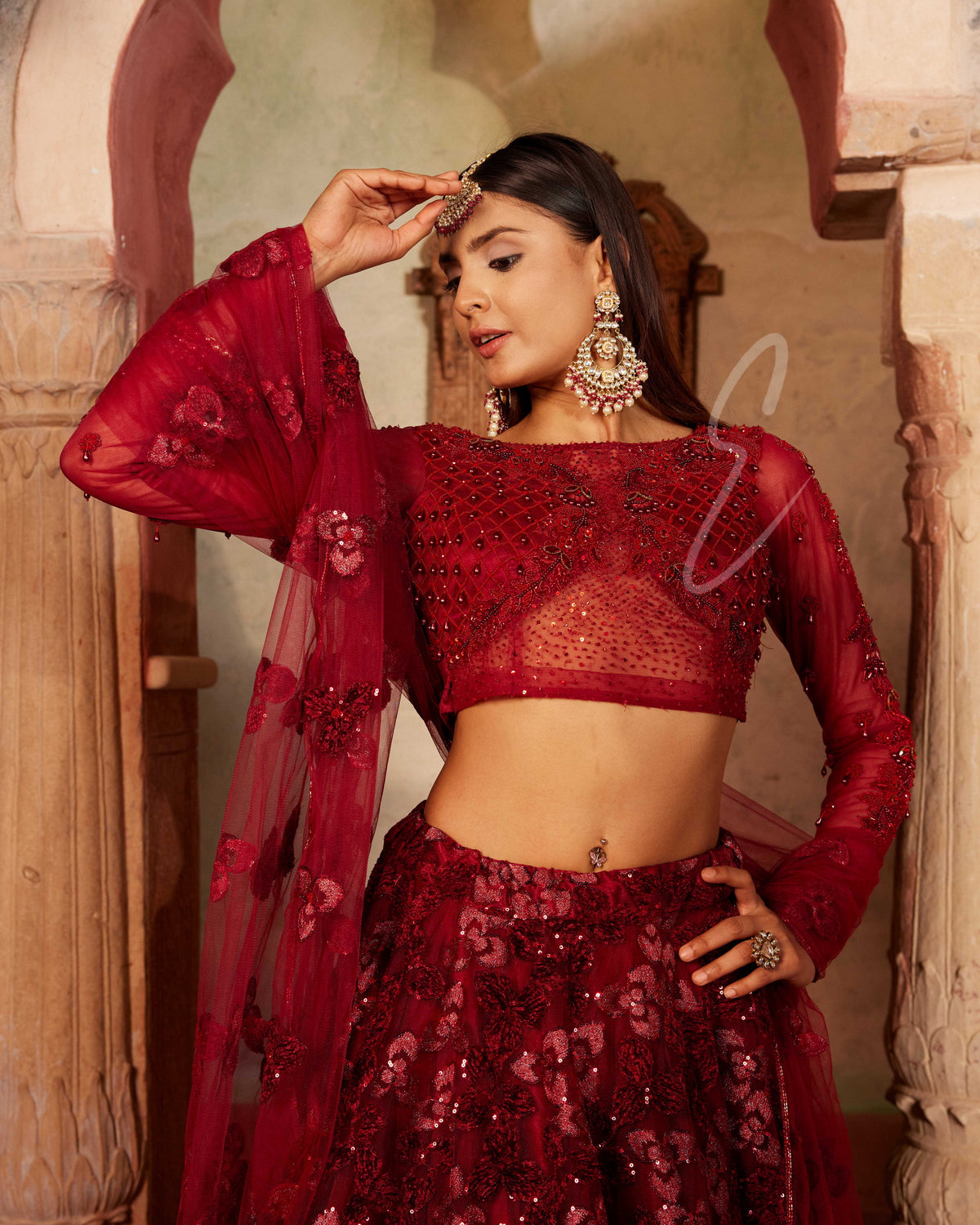 Maroon Lehenga