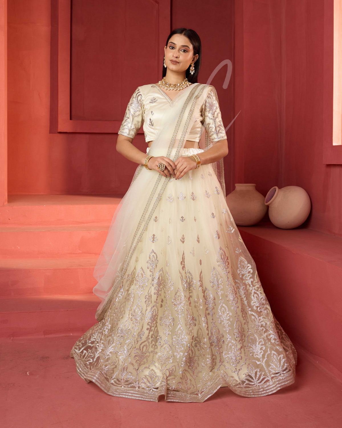 Cream Colored lehenga