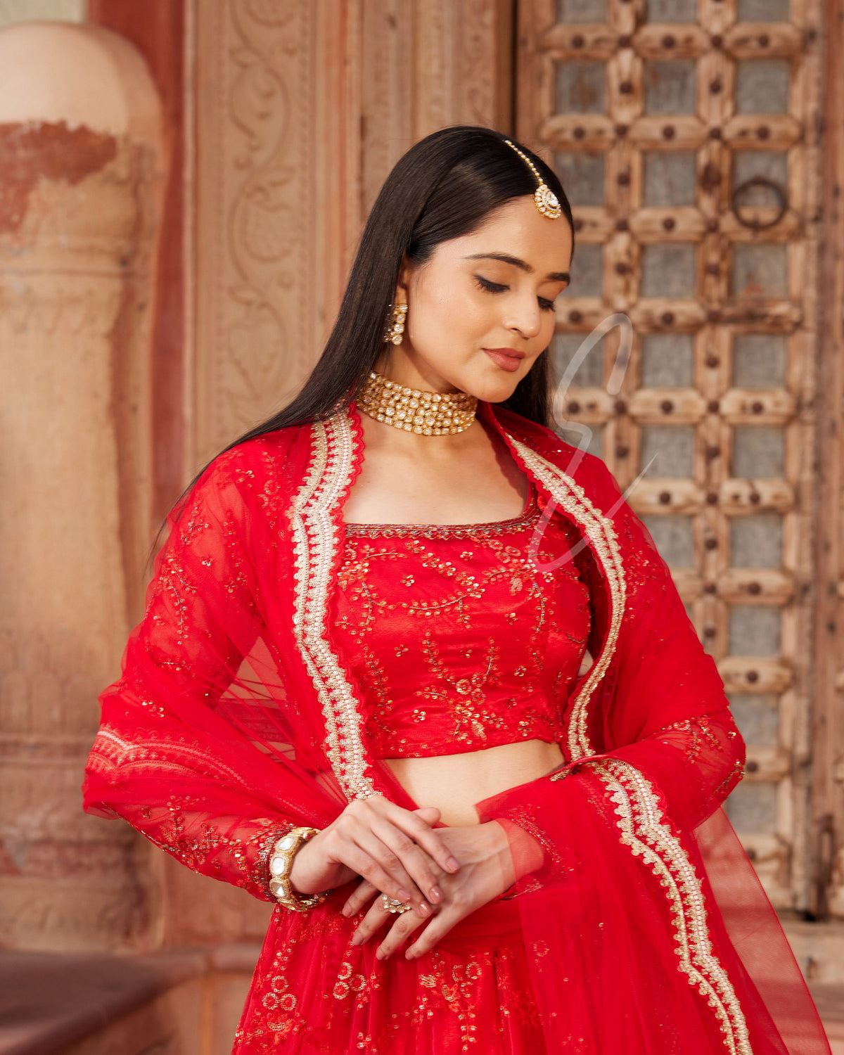 Vibrant Red Lehenga