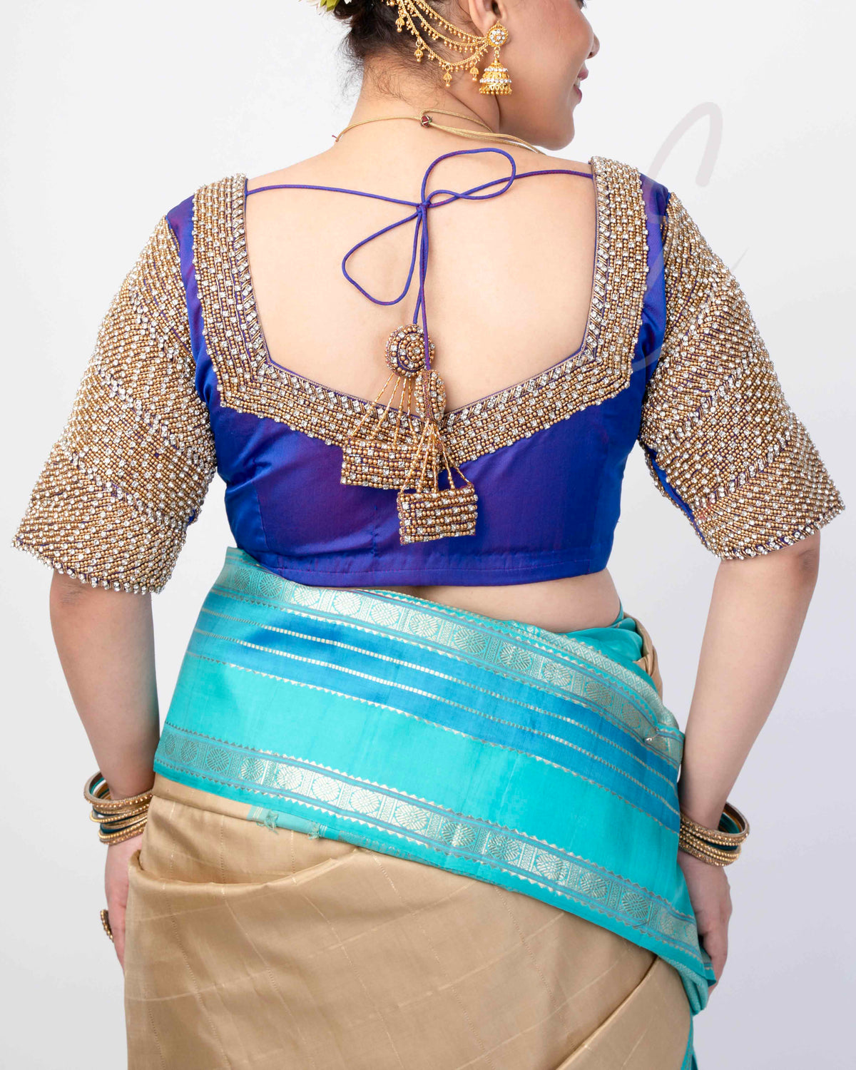 Bluish Violet Silk Cotton Blouse