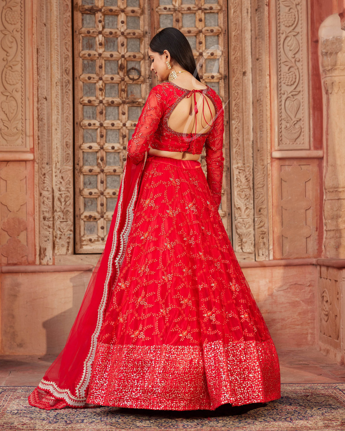 Vibrant Red Lehenga
