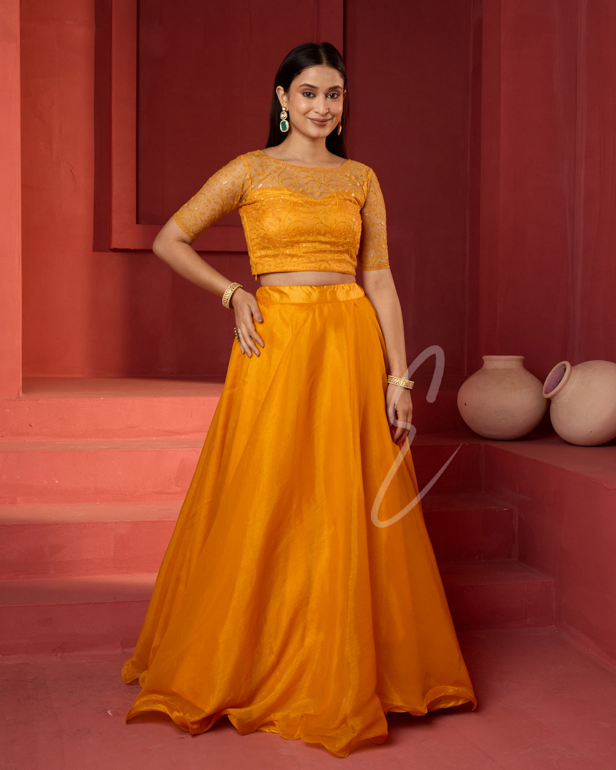 A vibrant yellow ensemble
