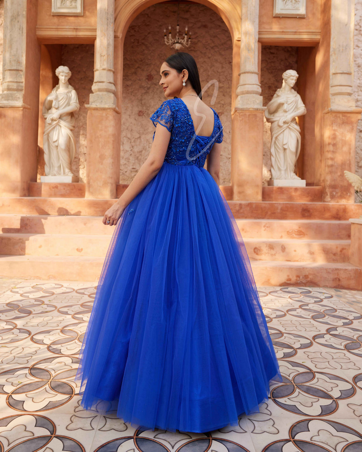 Gorgeous Blue Flared Gown