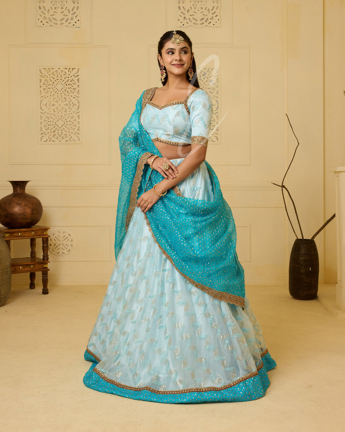 Light Blue Lehanga