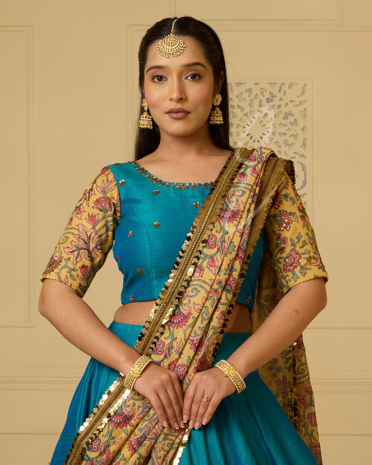 Rama Blue with Yellow Lehanga