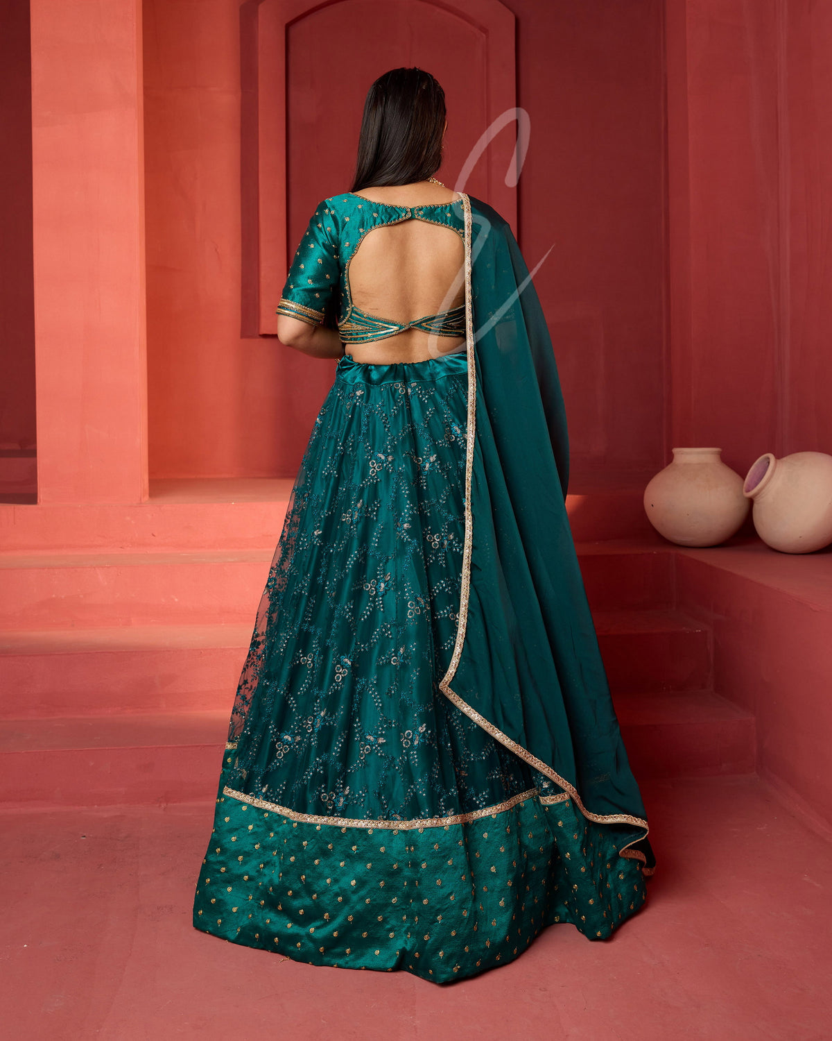 Rama green Lehanga
