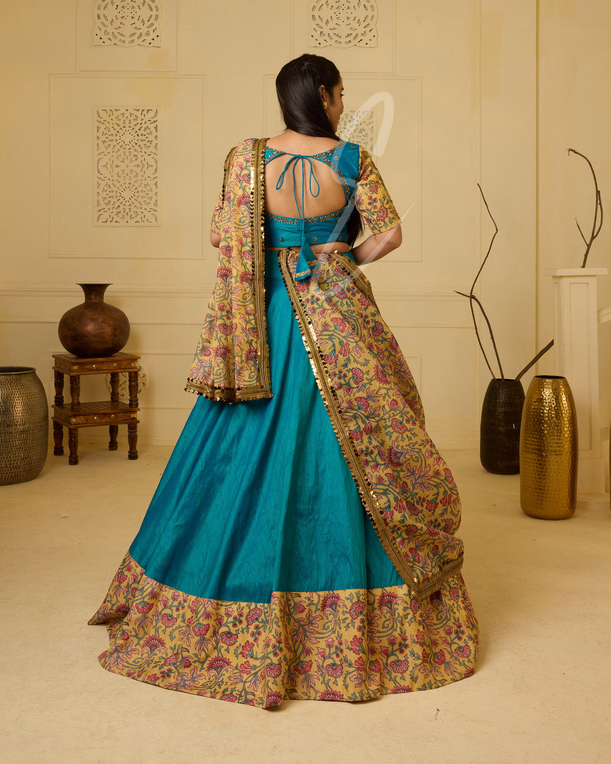 Rama Blue with Yellow Lehanga