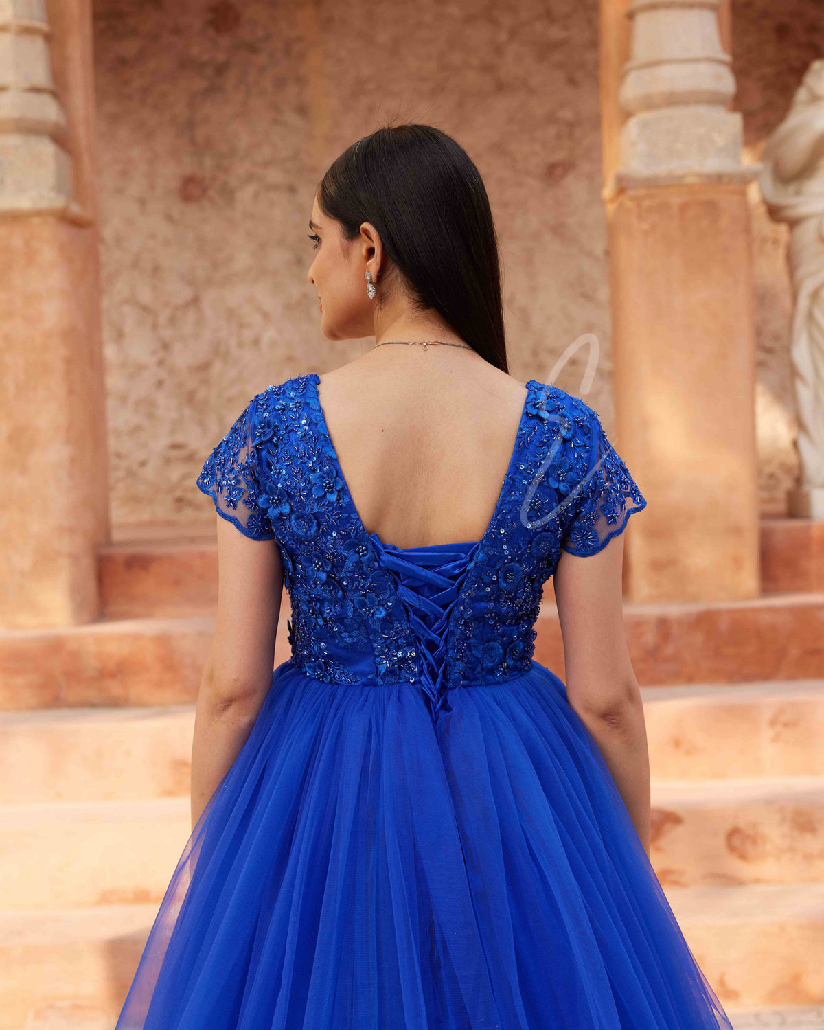 Gorgeous Blue Flared Gown