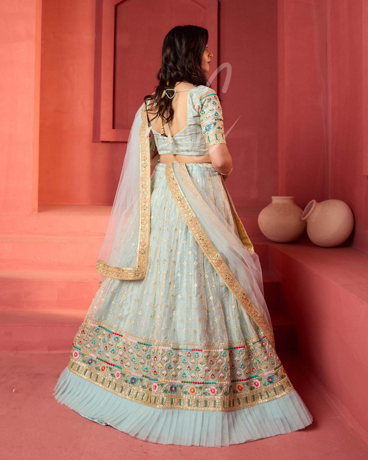This sea green lehenga