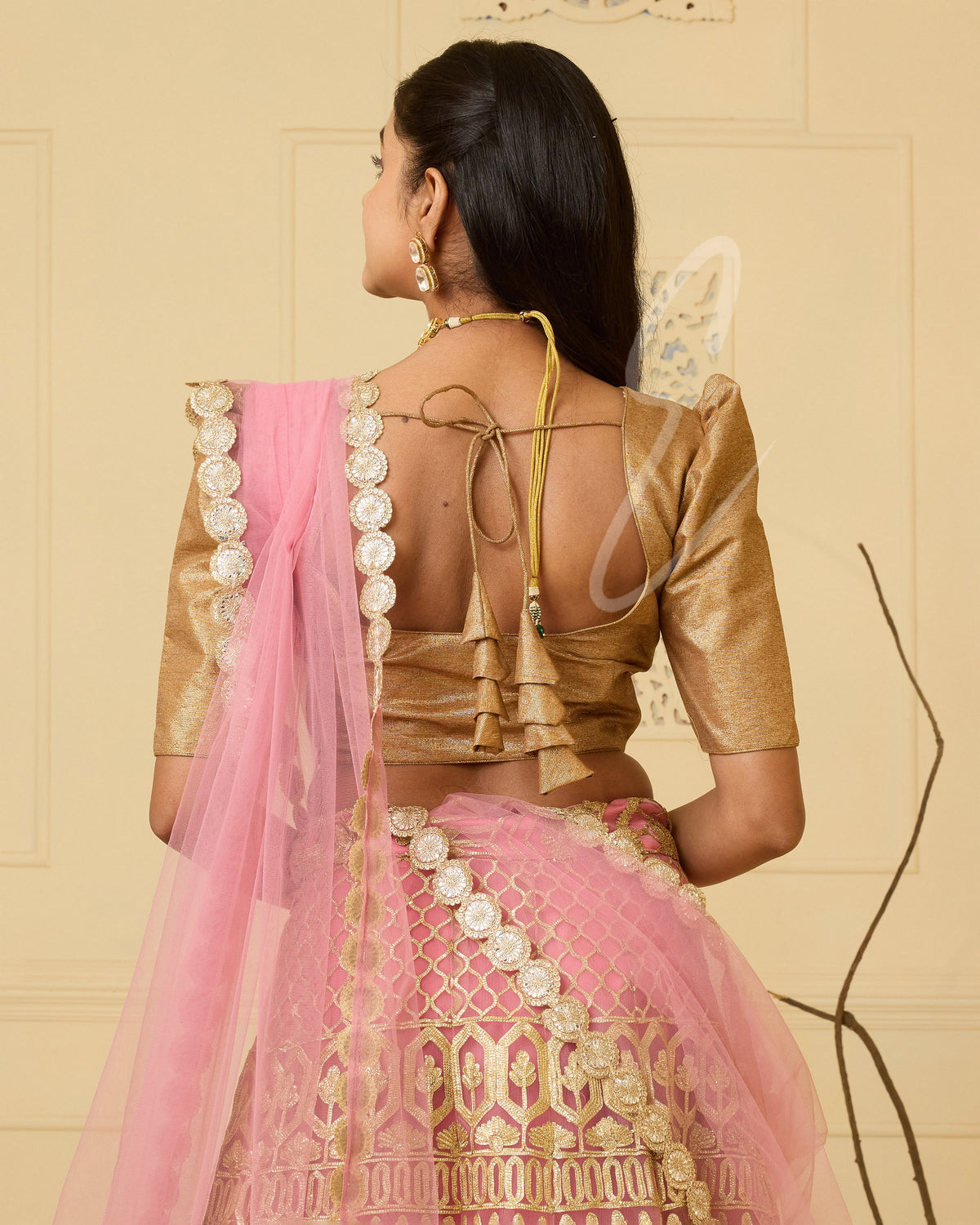 A pink lehenga
