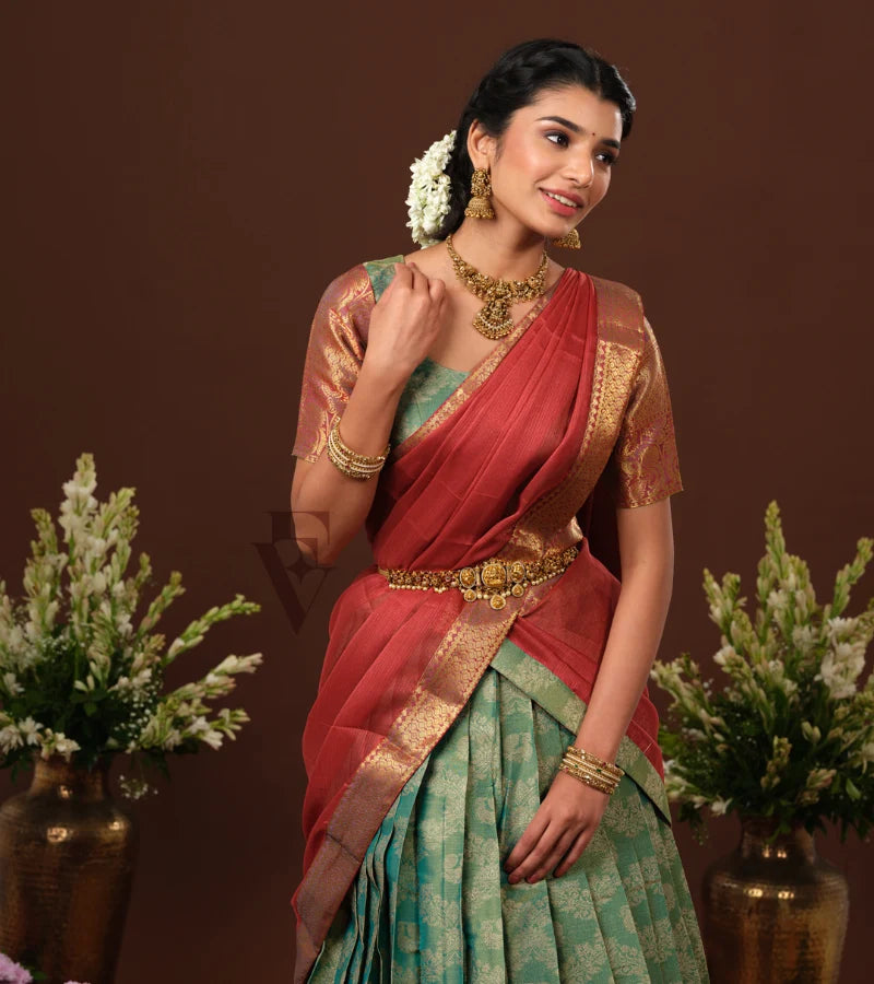 beautiful green and brown Kora Tissue silk