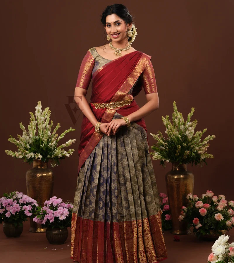 stunning bluish-green and maroon Kora Tissue silk