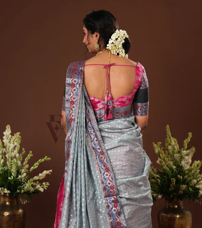 gorgeous pink and dark green silk cotton