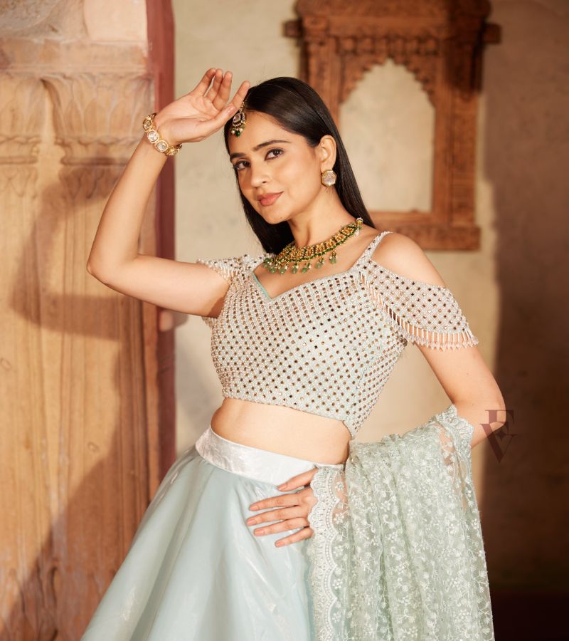 Seafoam Blue Lehenga