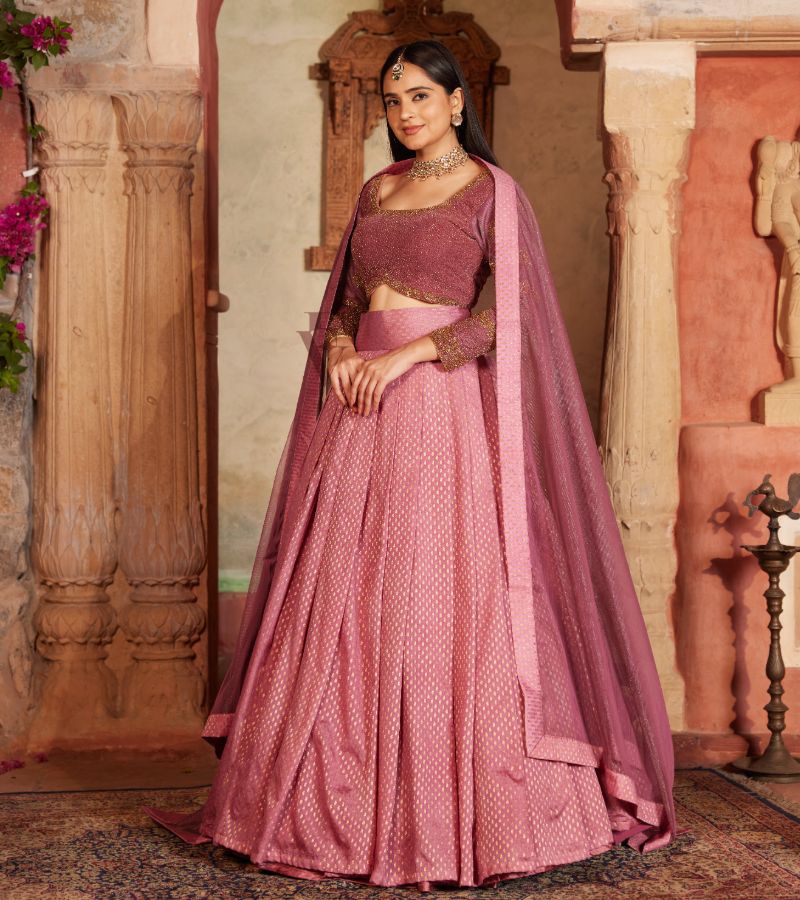 Mauve-pink Lehenga