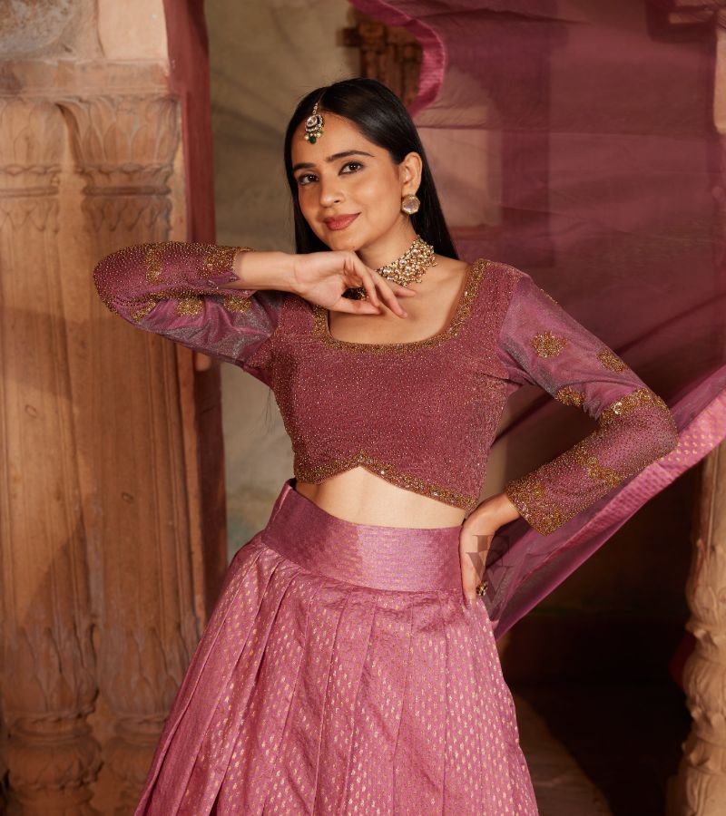 Mauve-pink Lehenga