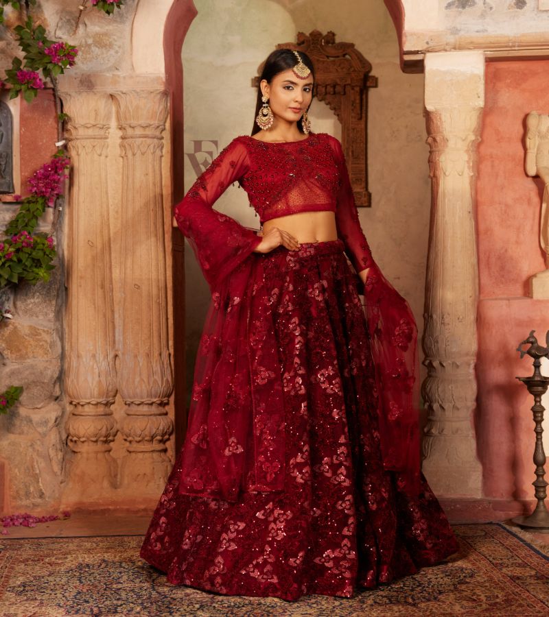 Maroon Lehenga