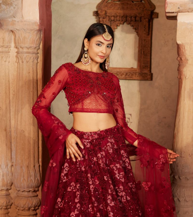 Maroon Lehenga