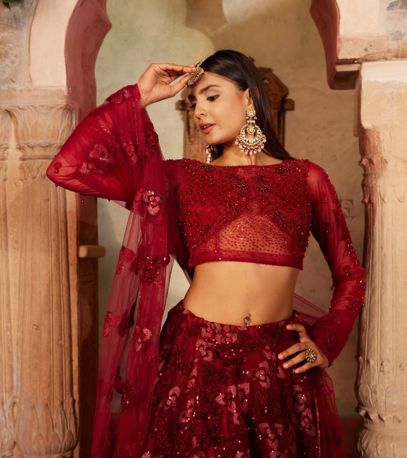 Maroon Lehenga